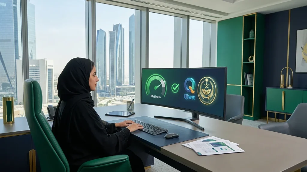 كيفية حساب نسبة التوطين والارتقاء بالنطاق الأخضر في منصة قوى 2026